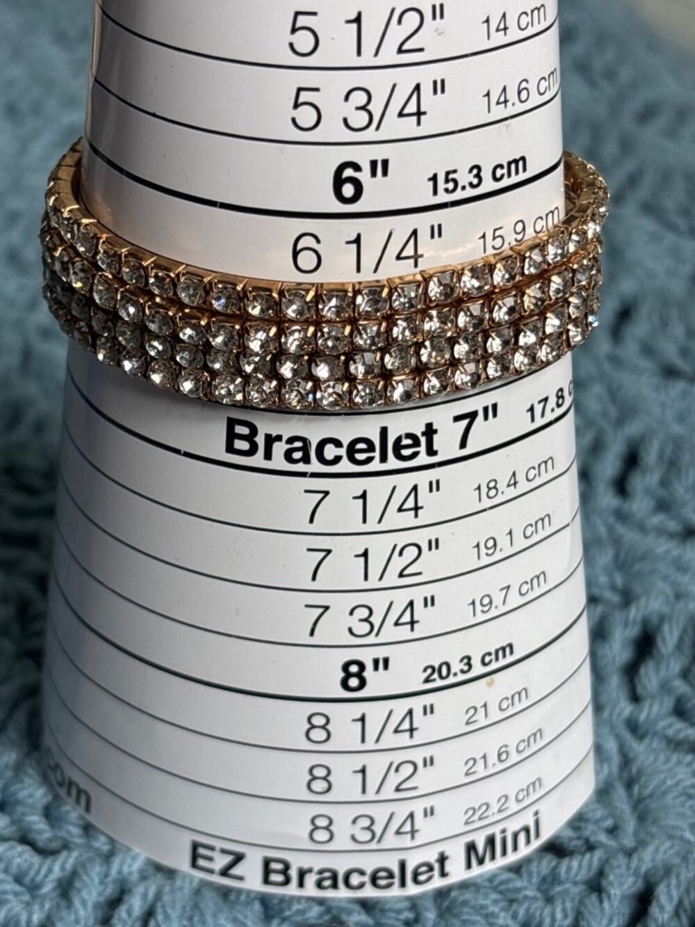 Set of 4 Clear Rhinestone Goldtone Stretchy Bracelets 6.75 inches Unstretched